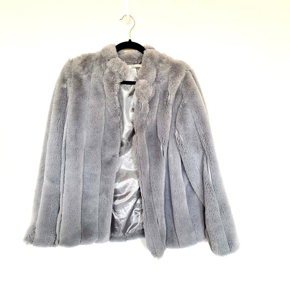 Gray Faux Fur Jacket